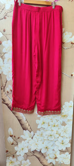 Premium chinon hand work suit in pink