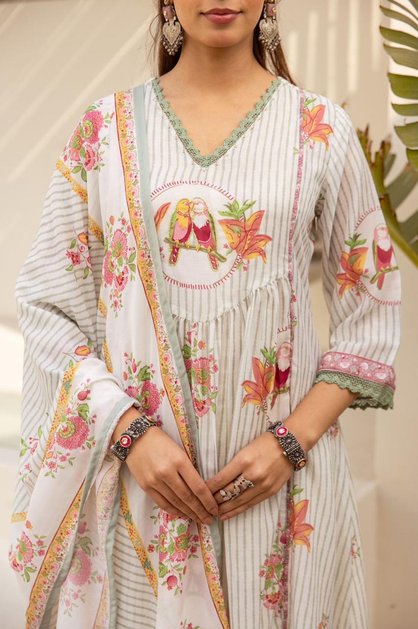 Cotton Mul digital print suit set