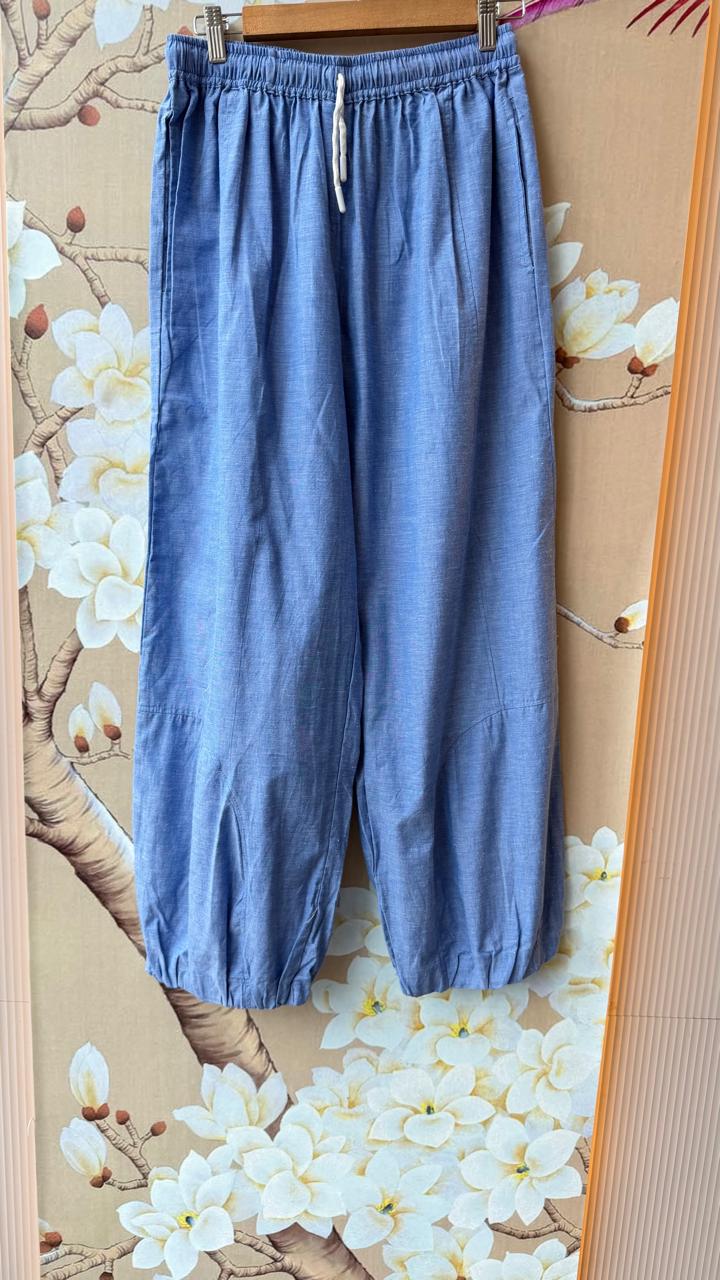 Applique work linen co ord with inner