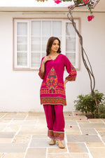 Pure crepe silk designer farshi salwar co ord set