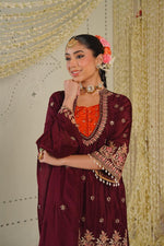 Pretty crepe silk with gorgeous handwork suit set