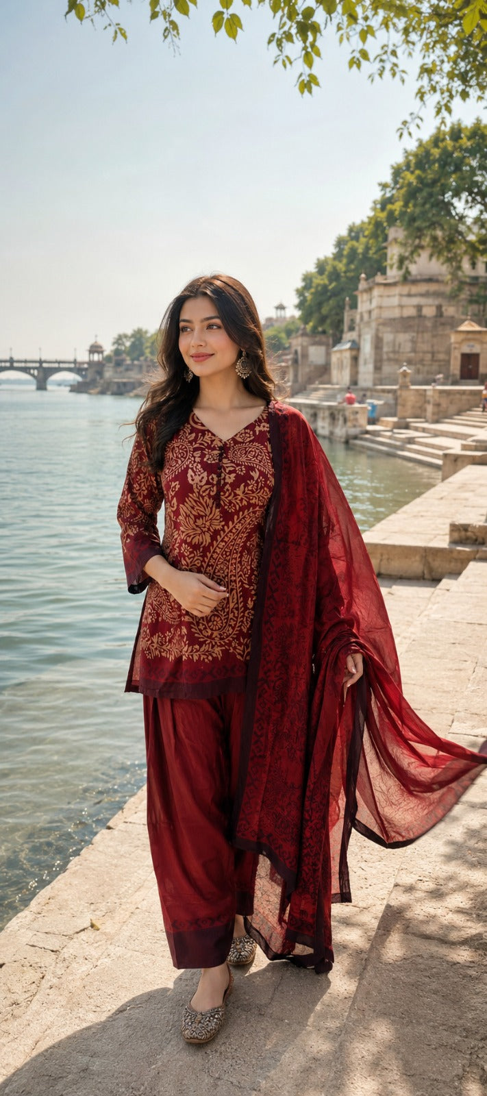 Restocked !!! Premium gaji silk farshi salwar suit set in maroon !! Dispatch next week