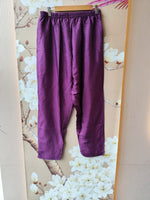 Pure muslin silk cotton lining katha detailing suit set in purple