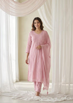 Super pretty crush cotton chikankari in baby pink