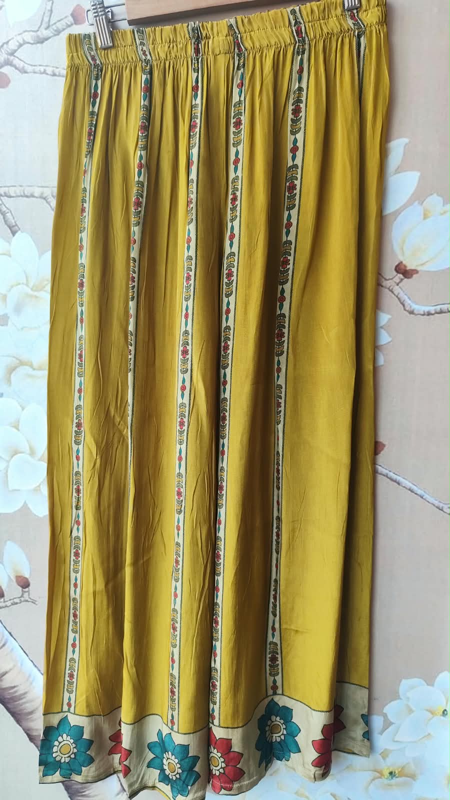 Premium crepe Kalamkari co ord in yellow