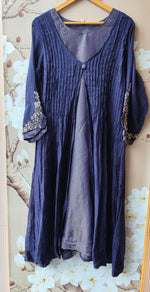 Premium Mul chanderi attached shrug in Blue with pure hand work