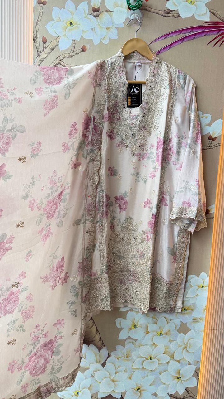 Premium tissue super gorgeous lace detailing plazzo set