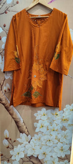 Brush painted full suit set in orange