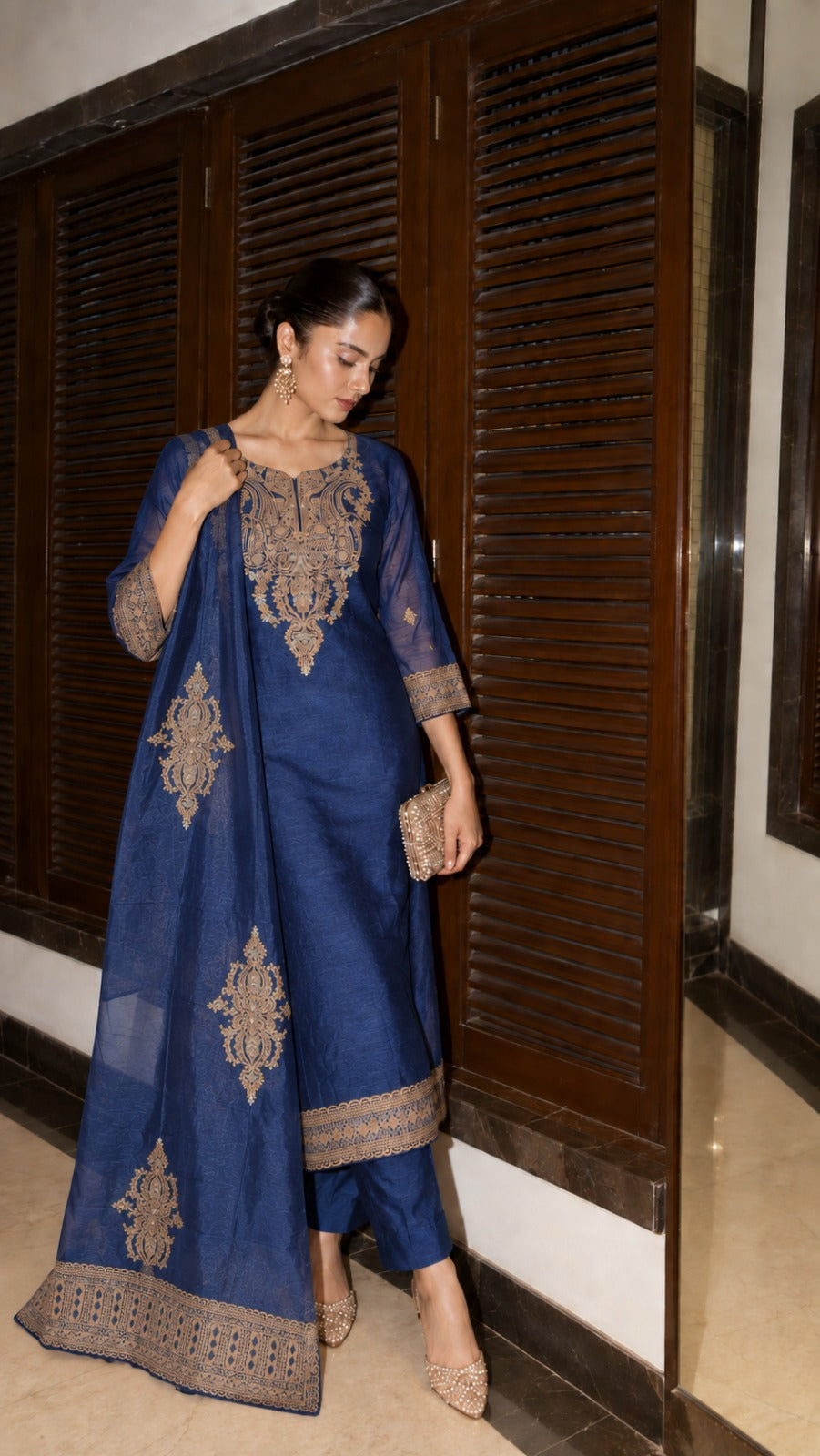 Pakistani style jamdani suit set