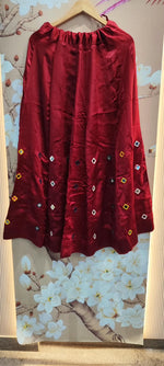 Pretty gaji silk real mirror skirt in red