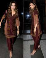 Pure crepe digital printed Co ord in wine