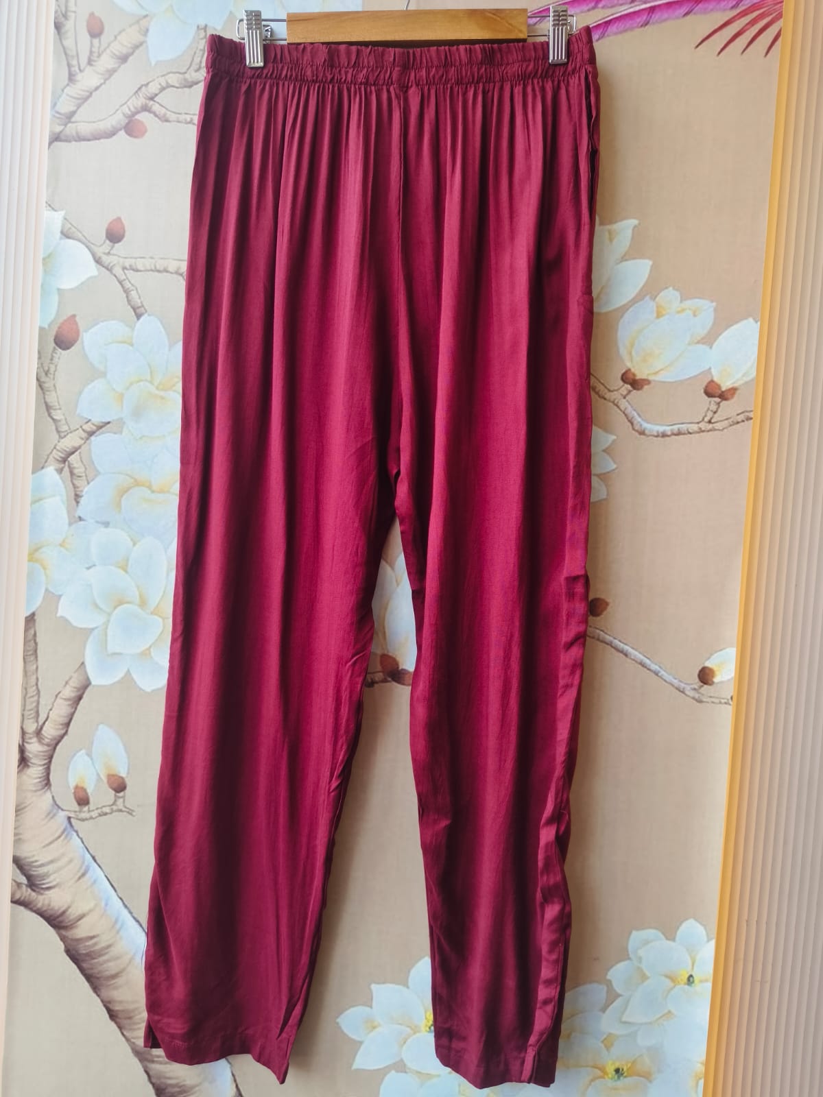 Pretty Mul chanderi maroon tissue suit set