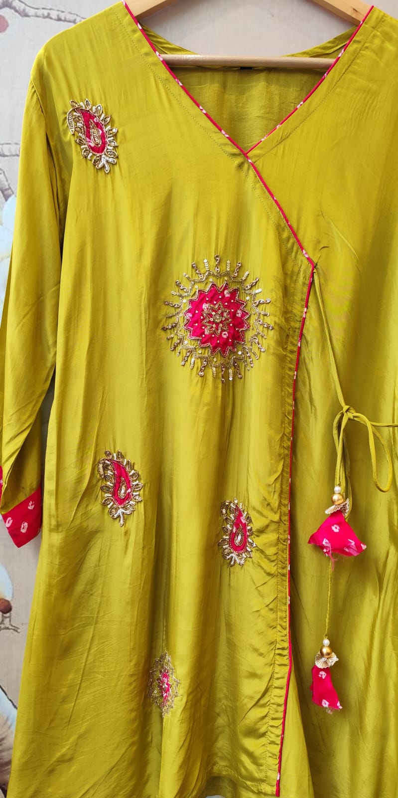 Wow crepe silk premium handwork paired with plazzo pant