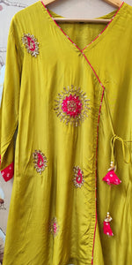 Wow crepe silk premium handwork paired with plazzo pant