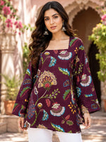 Pretty cotton designer back top in wine