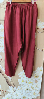 Soft chanderi silk printed back full suit set in red