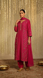 Super pretty Rani pink zardosi work full suit set