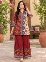 Premium ajrakh crepe co ord set with lining