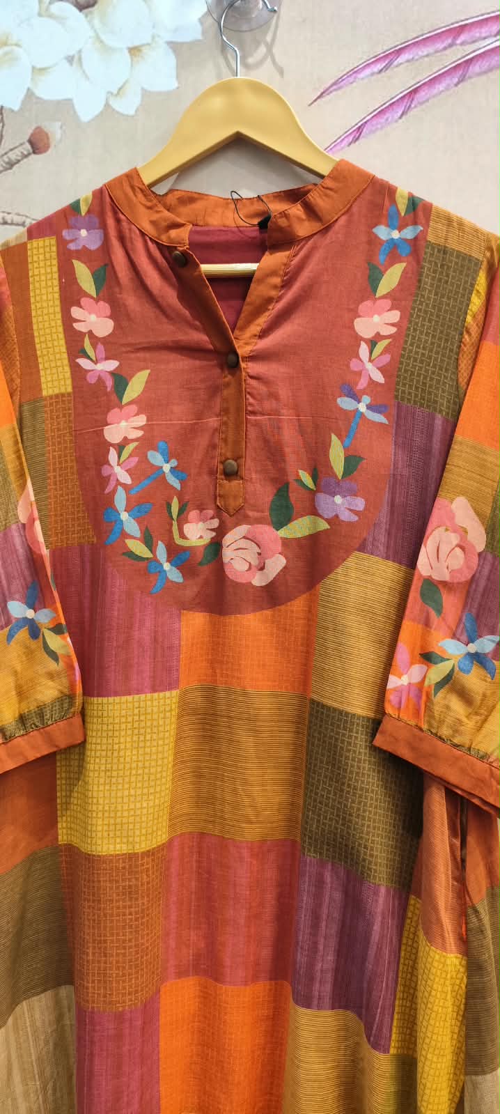 Pretty designer cotton brush painted kurta pant