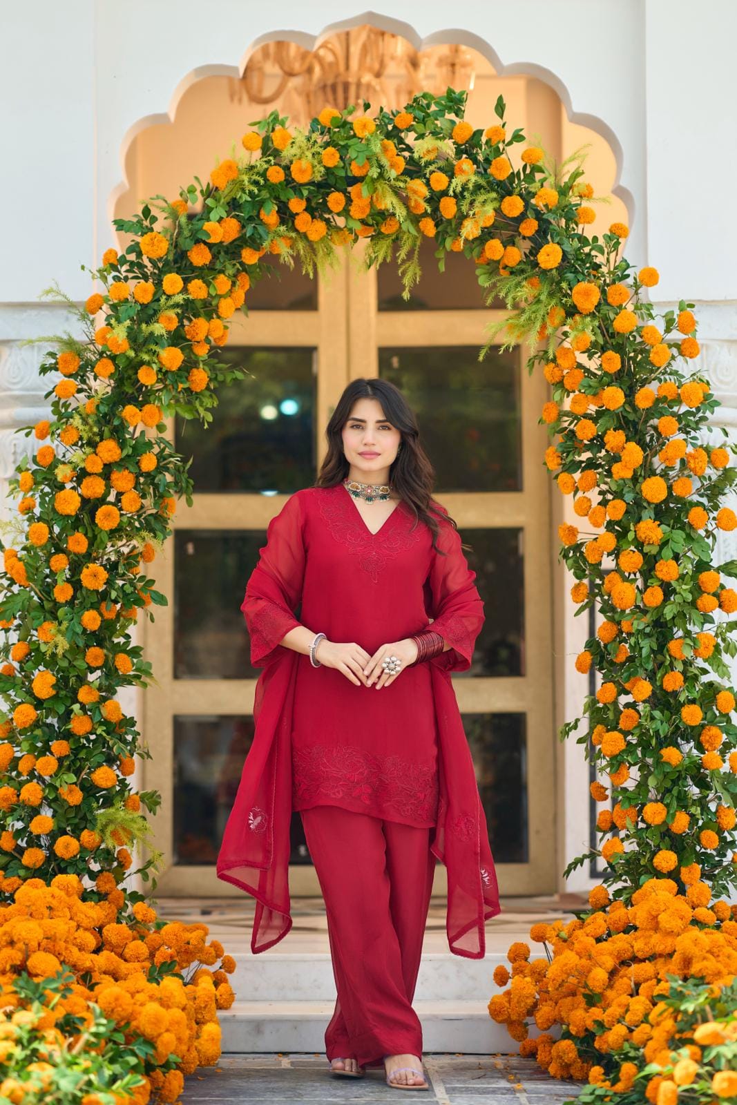 Pure orgenza true to red farshi suit set
