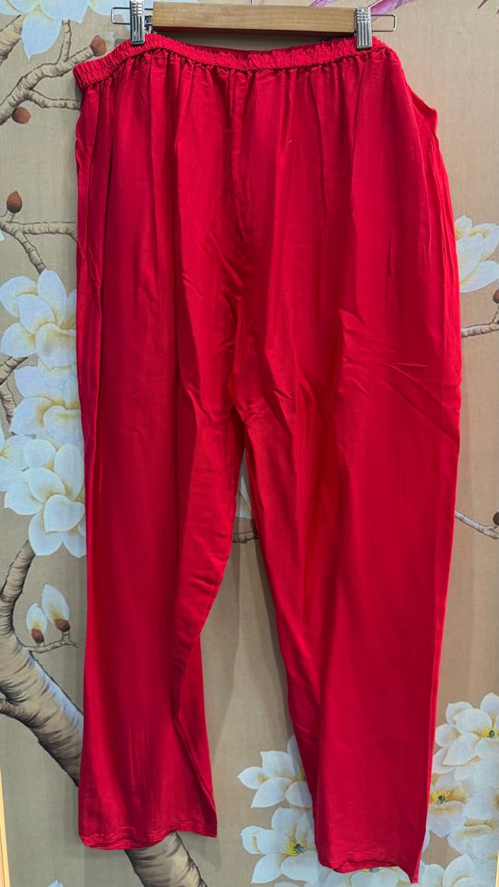Restocked !! Red with brocade and handwork detailing full suit set !! Dispatch next week