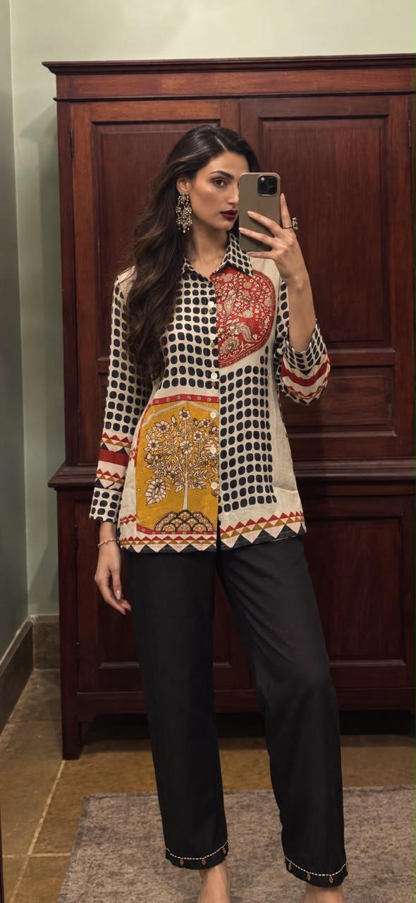 Pure crepe digital printed co ord