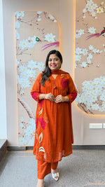 Super pretty applique work Mul cotton lining suit set