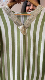 Super pretty Mul silk gotta lace detailing kurta pant in green