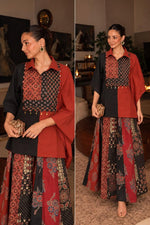 Pretty kaftan top paired with skirt in red n black
