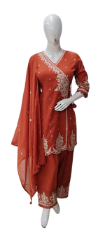 Wow cotton angrakha full suit set in orange