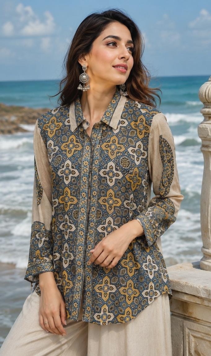 Plus size crepe shirt