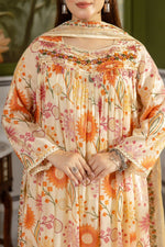 Pretty soft muslin with lining amazing detailing on yoke suit set in orange