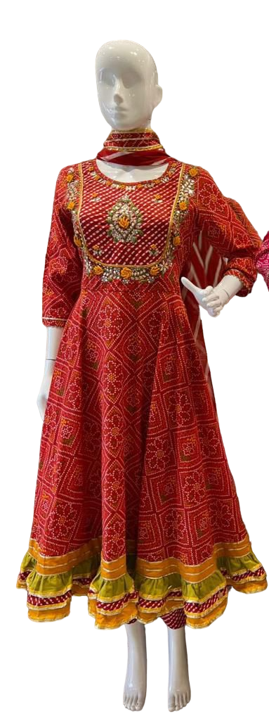 Super stunning gorgeous bandhni suit set with gotta detailing