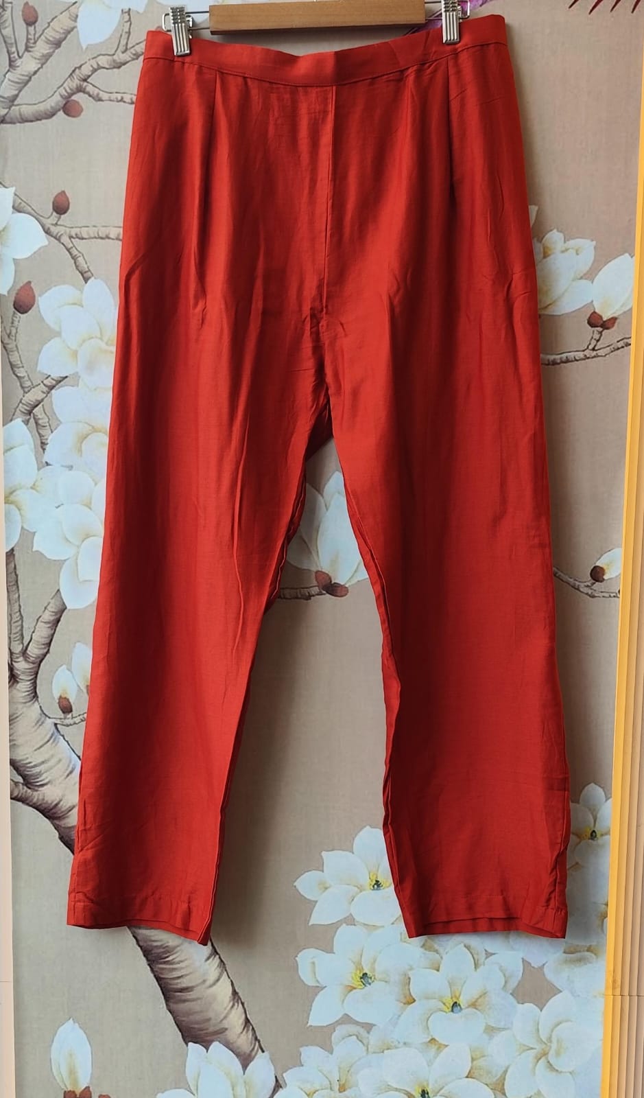 Pure Banarasi Mul chanderi with zari detailing on the dupatta in orange
