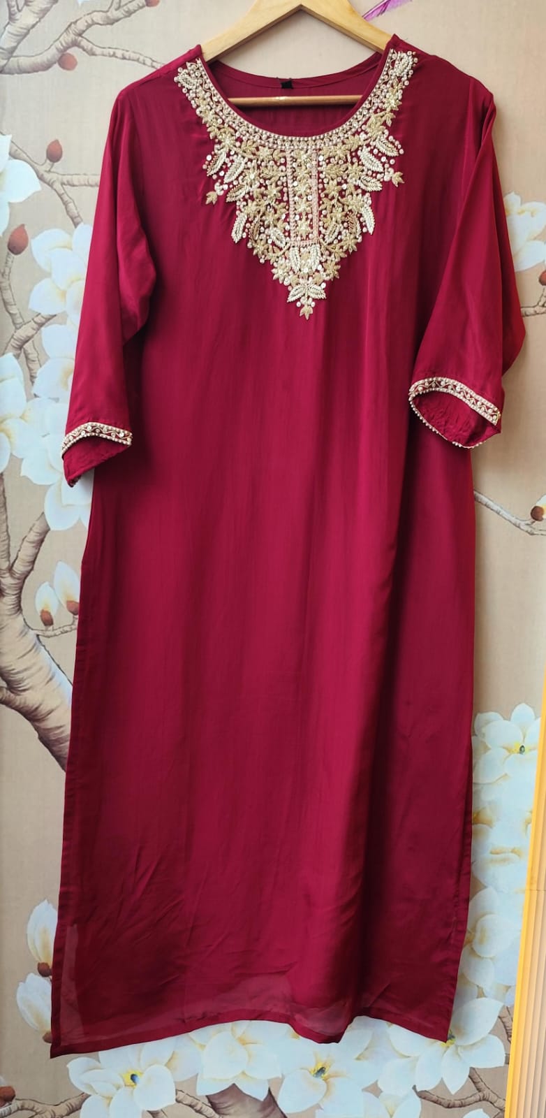 Premium crepe silk with premium handwork suit set