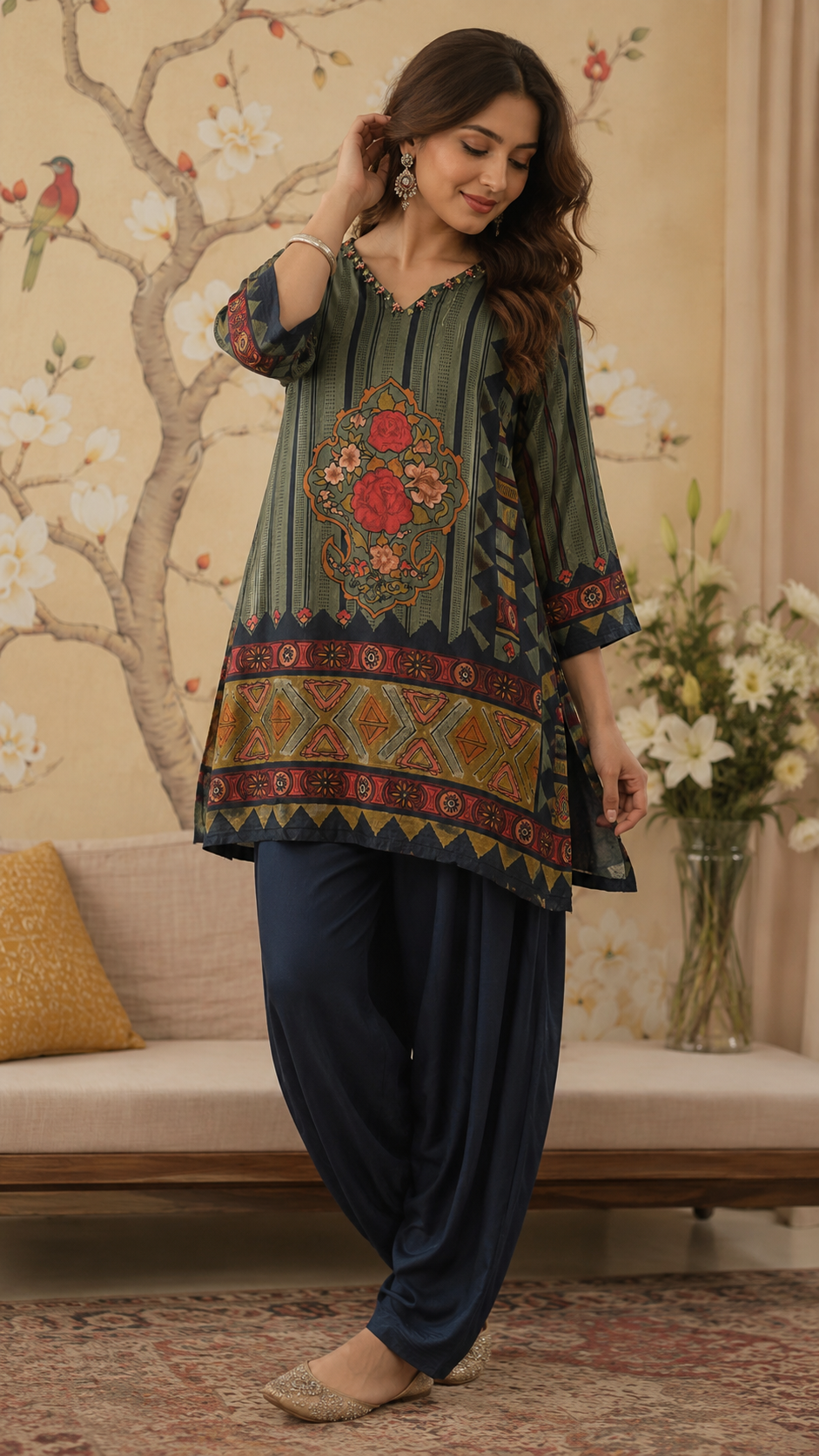 Pure crepe lining farshi salwar co ord