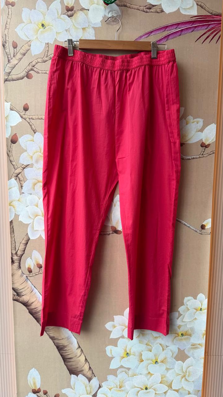 Premium cotton Anarkali suit set pink