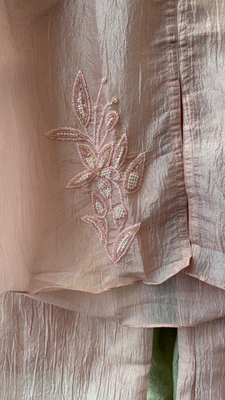 Pretty handwork salsa co ord in pink