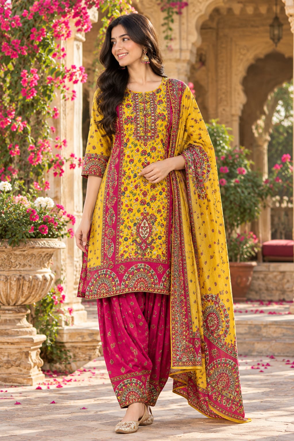 Pretty soft Mul silk digital printed lining full suit set