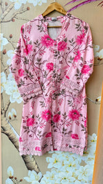 Super pretty cotton lace detailing suit set paired with Afghani pants in pink