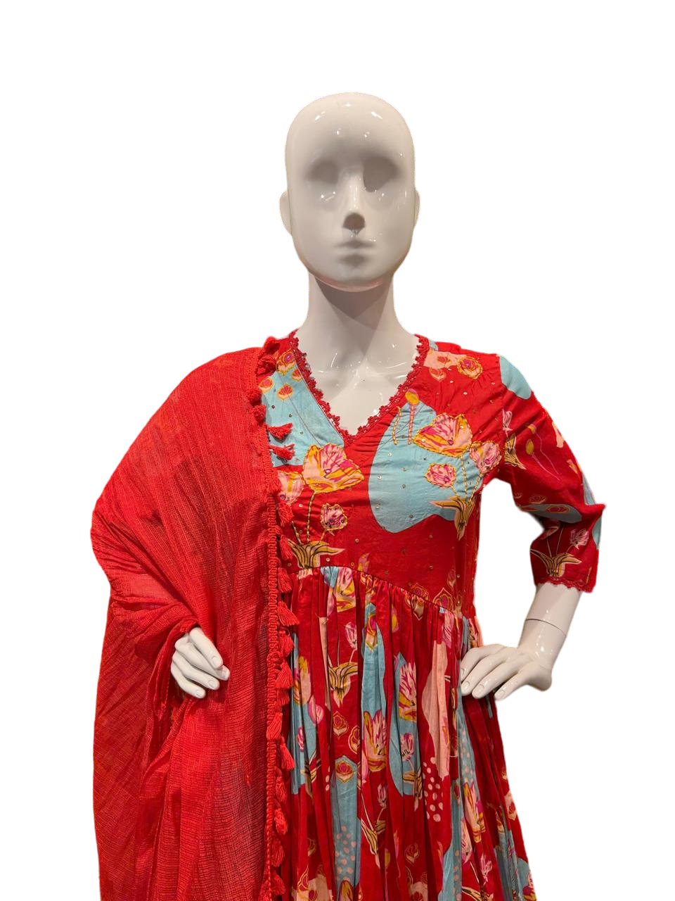 Summer vibes ! Launching a beautiful summer cotton alia Anarkali suit set