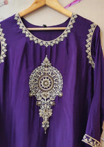 Premium chinon beautiful handwork all over in purple