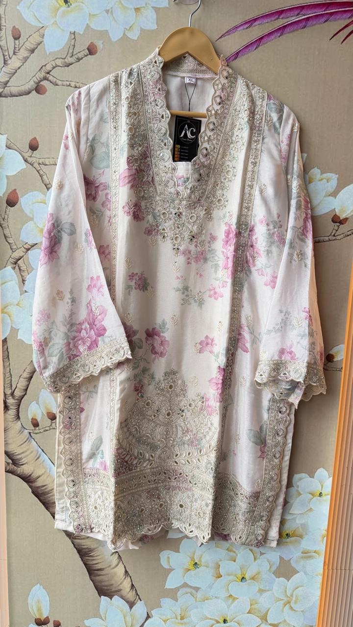 Premium tissue super gorgeous lace detailing plazzo set