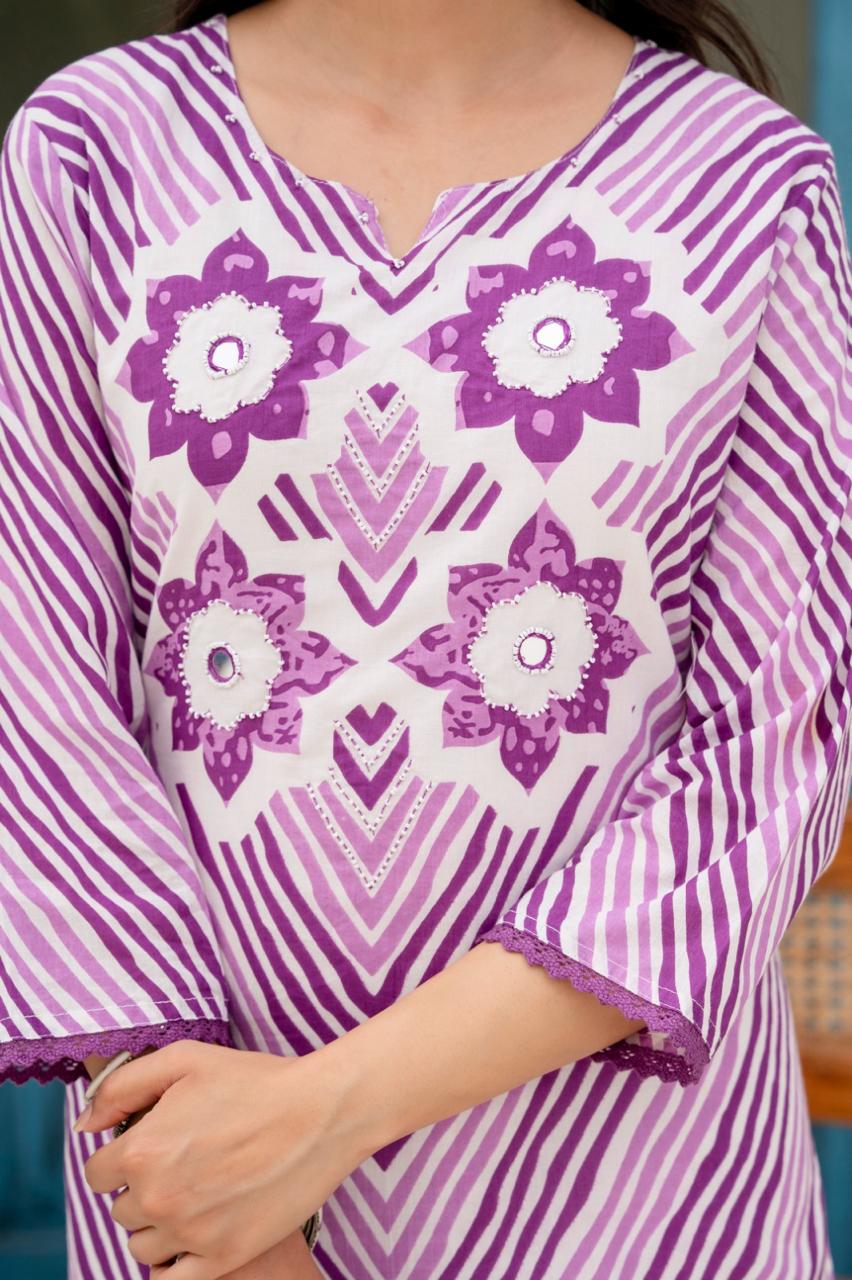 Gorgeous purple Lehariya suit set