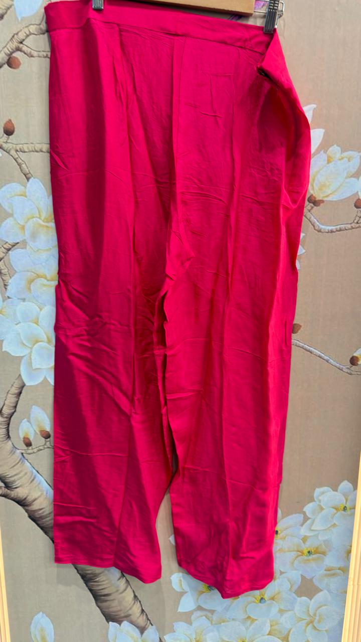 Rani pink with brocade detailing full suit set