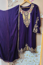 Premium chinon heavy handwork full plazzo suit with intricate detailing