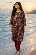 Pure cotton ajrakh angrakha multi kurti