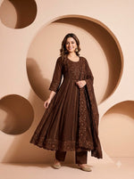 Pretty cutwork mulchanderi Anarkali full suit