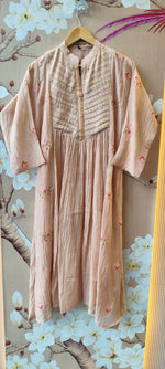 Super pretty embroidered Mul chanderi in pink