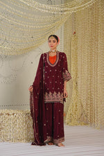 Pretty crepe silk with gorgeous handwork suit set